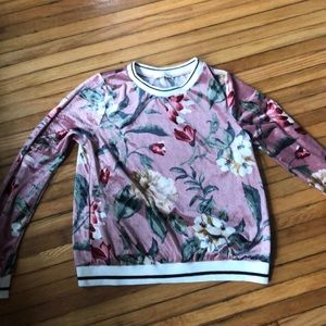 Floral Velvet Sweatshirt